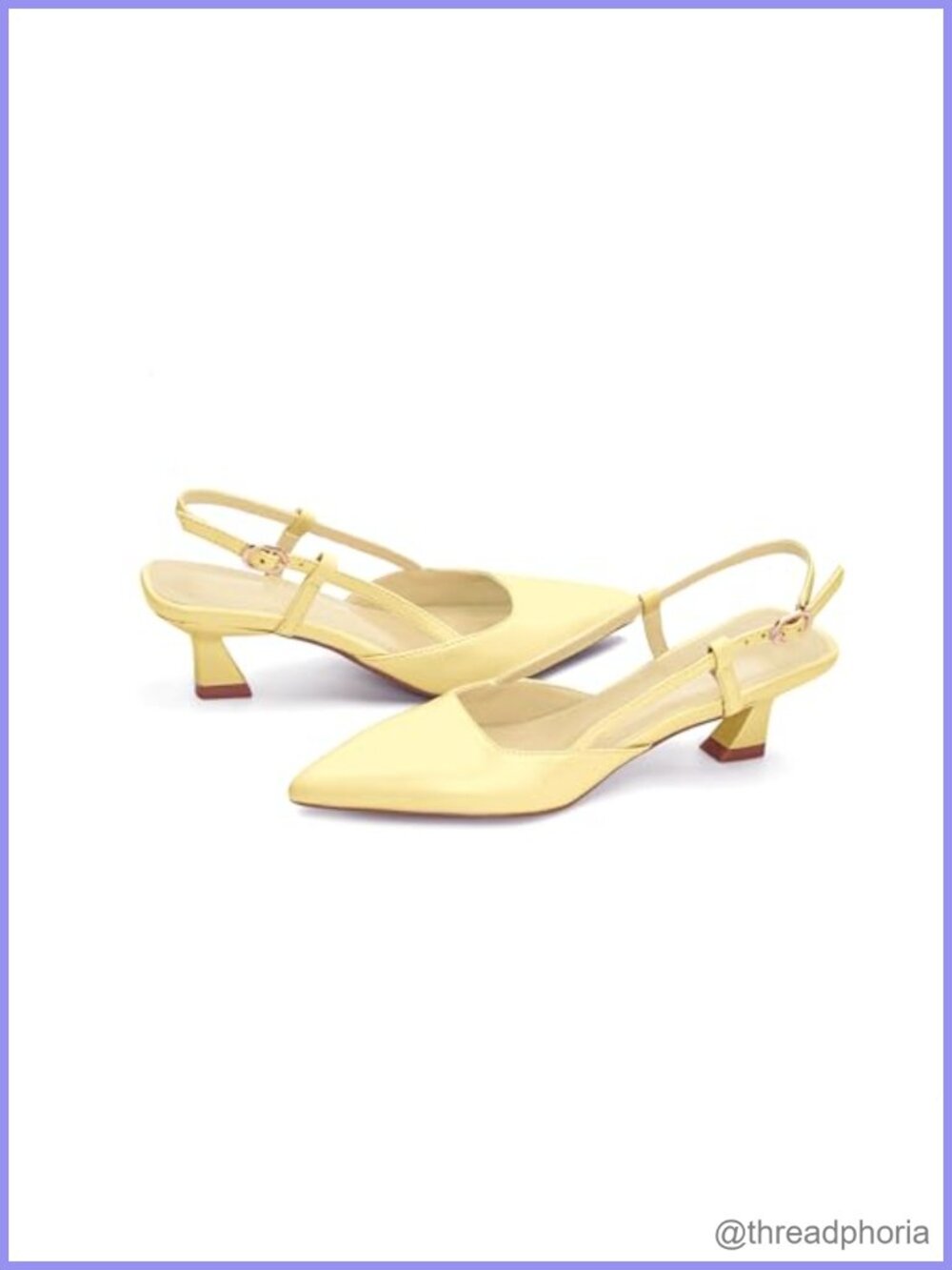 Slingback Pump Heels for Women 2 Inch Kitten Heel Faux Leather Pointed Toe